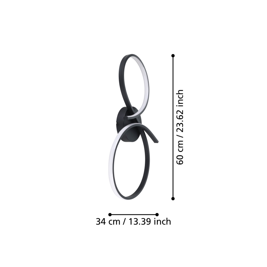 Eglo - LED Stropní svítidlo LED/21W/230V 3000K černá