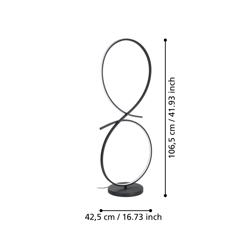 Eglo - LED Stojací lampa LED/20W/230V 3000K černá