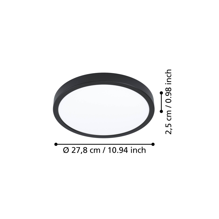 Eglo - LED Stropní svítidlo LED/14,2W/230V 2700/4000/6500K pr. 27,8 cm černá