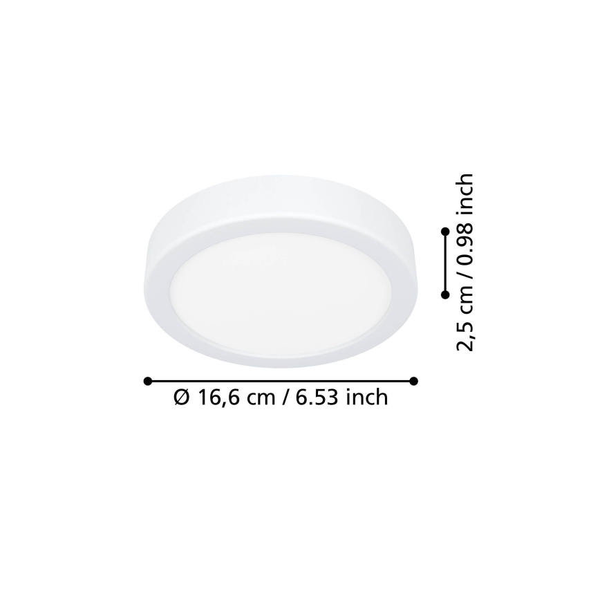 Eglo - LED Stropní svítidlo LED/7,5W/230V 2700/4000/6500K pr. 16,6 cm bílá