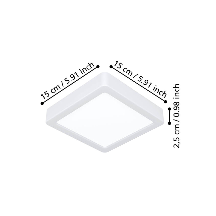 Eglo - LED Stropní svítidlo LED/7W/230V 2700/4000/6500K 15x15 cm bílá