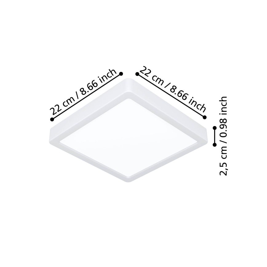 Eglo - LED Stropní svítidlo LED/10,5W/230V 2700/4000/6500K 22x22 cm bílá