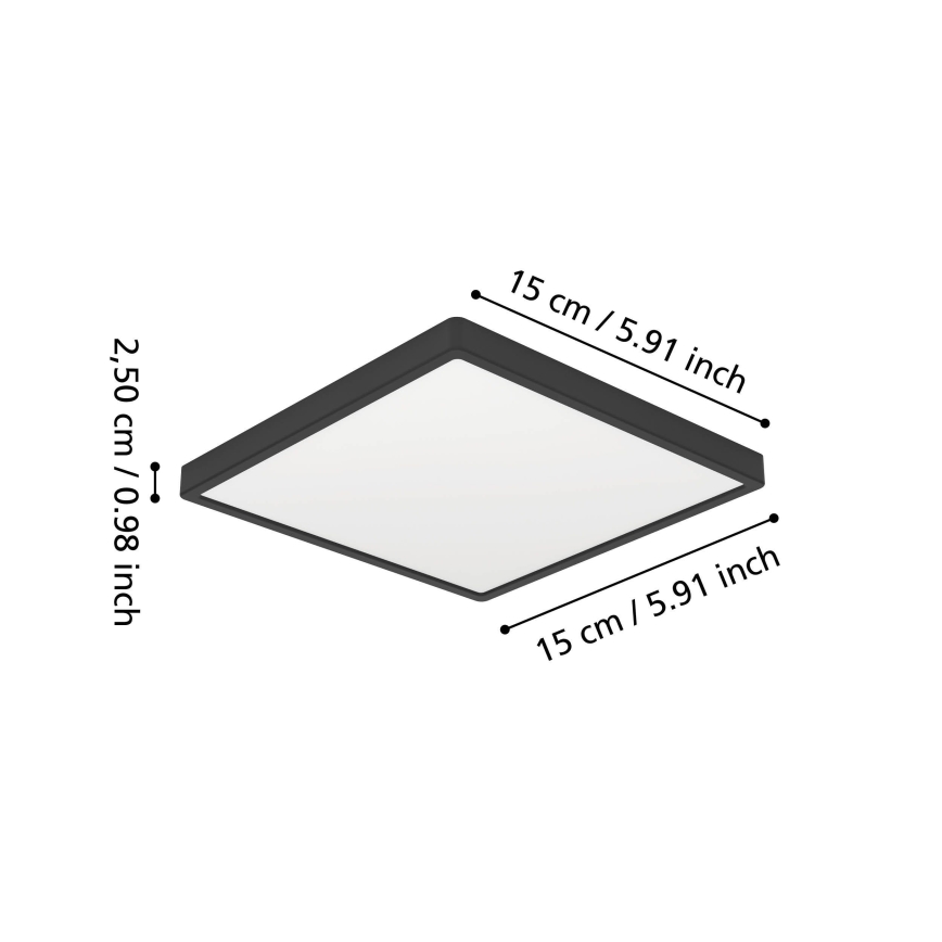 Eglo - LED Koupelnové stropní svítidlo LED/7W/230V 15x15 cm IP44 černá