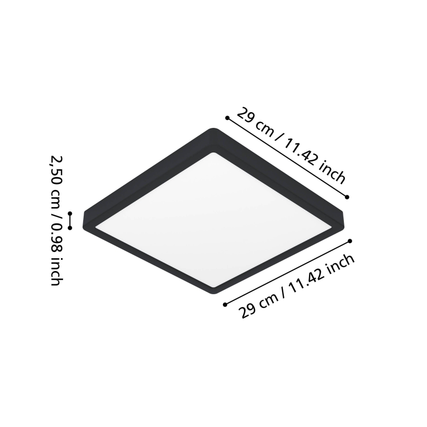 Eglo - LED Koupelnové stropní svítidlo LED/13W/230V 29x29 cm IP44 černá