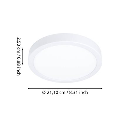 Eglo - LED Koupelnové stropní svítidlo LED/11,5W/230V pr. 21,1 cm IP44 bílá