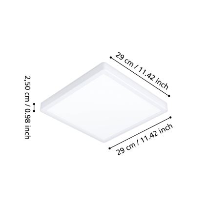 Eglo - LED Koupelnové stropní svítidlo LED/13W/230V 29x29 cm IP44 bílá