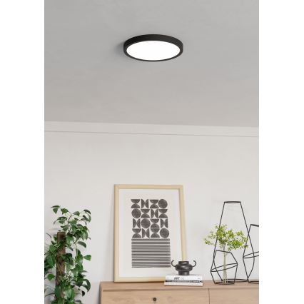 Eglo - LED RGBW Stmívatelné koupelnové stropní svítidlo LED/14,3W/230V 2700-6500K pr. 27,8cm IP44 černá