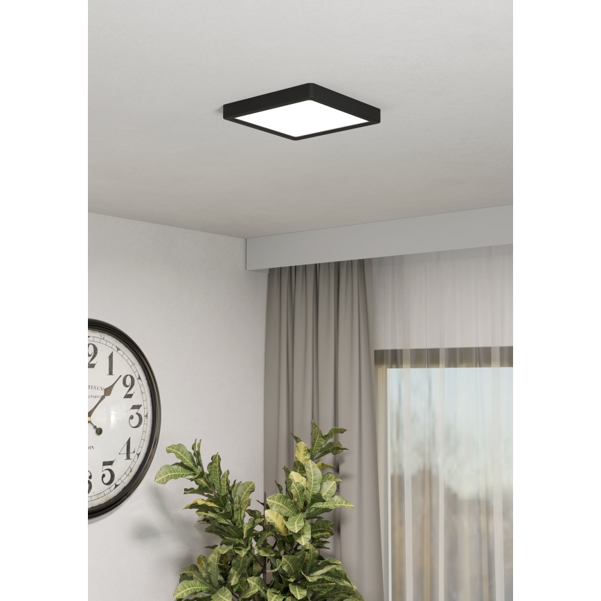 Eglo - LED RGBW Stmívatelné koupelnové stropní svítidlo LED/10,5W/230V 2700-6500K 22x22 cm IP44 černá