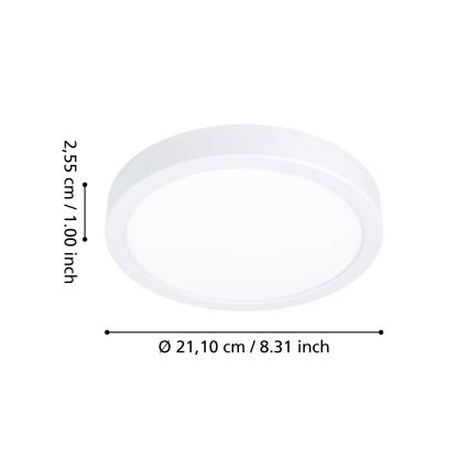 Eglo - LED RGBW Stmívatelné koupelnové stropní svítidlo LED/11,2W/230V 2700-6500K pr. 21,1 cm IP44 bílá