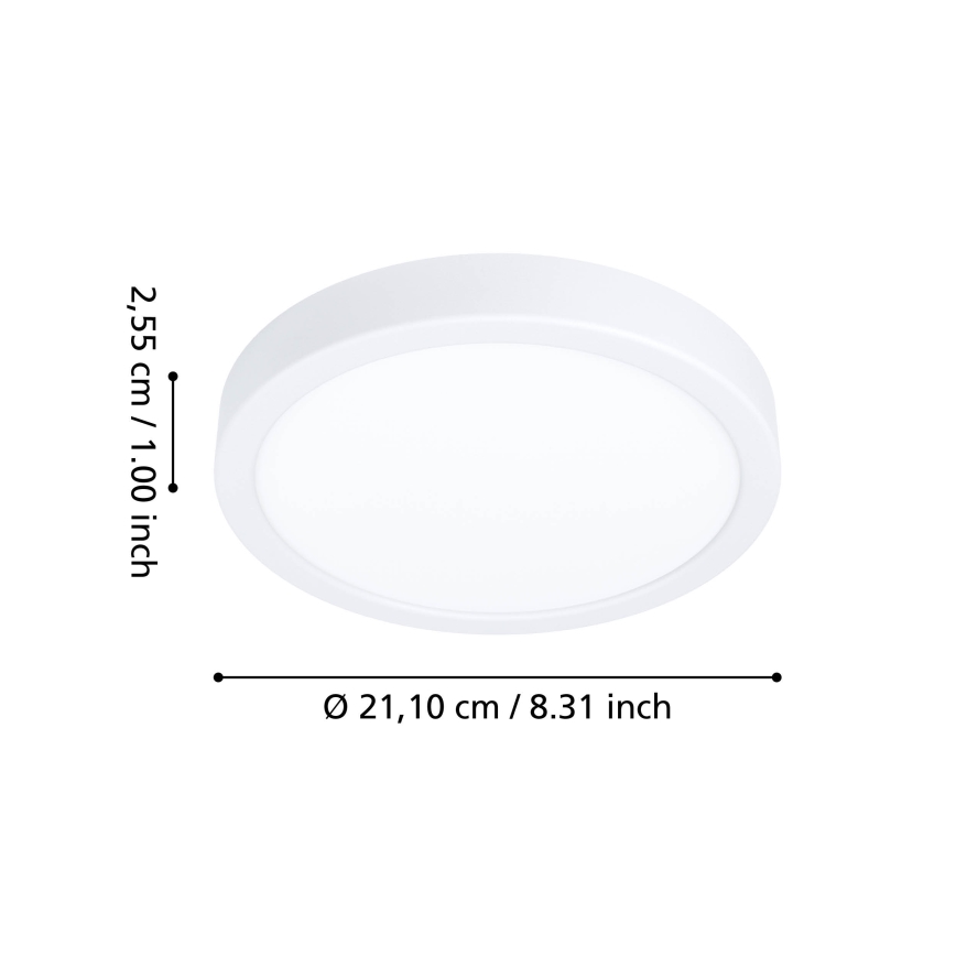 Eglo - LED RGBW Stmívatelné koupelnové stropní svítidlo LED/11,2W/230V 2700-6500K pr. 21,1 cm IP44 bílá