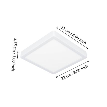 Eglo - LED RGBW Stmívatelné koupelnové stropní svítidlo LED/10,5W/230V 2700-6500K 22x22 cm IP44 bílá