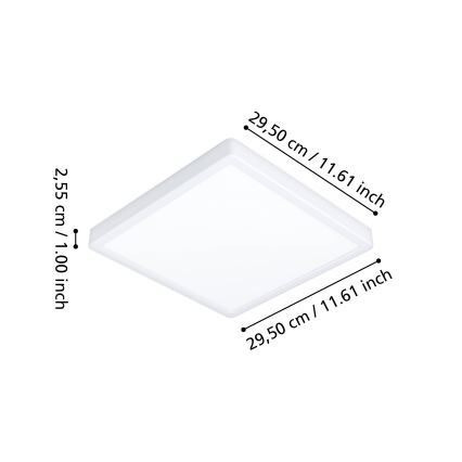 Eglo - LED RGBW Stmívatelné koupelnové stropní svítidlo LED/13,5W/230V 2700-6500K 29,5x29,5 cm IP44 bílá