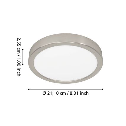 Eglo - LED RGBW Stmívatelné koupelnové stropní svítidlo LED/11,2W/230V 2700-6500K pr. 21,1 cm IP44 matný chrom