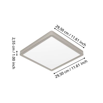 Eglo - LED RGBW Stmívatelné koupelnové stropní svítidlo LED/13,5W/230V 2700-6500K 29,5x29,5 cm IP44 matný chrom