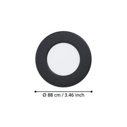 Eglo - LED Podhledové svítidlo LED/3,7W/230V 2700/4000/6500K pr. 8,8 cm černá