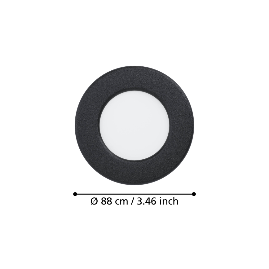 Eglo - LED Podhledové svítidlo LED/3,7W/230V 2700/4000/6500K pr. 8,8 cm černá