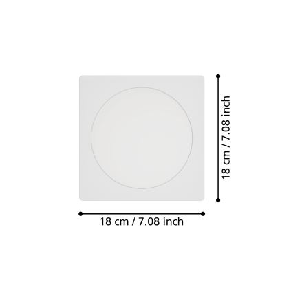 Eglo - LED Podhledové svítidlo LED/10,5W/230V 2700/4000/6500K 16,6x16,6 cm černá