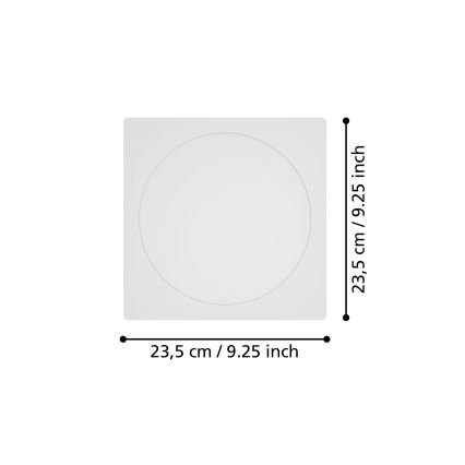 Eglo - LED Podhledové svítidlo LED/18,5W/230V 2700/4000/6500K 21,6x21,6 cm bílá
