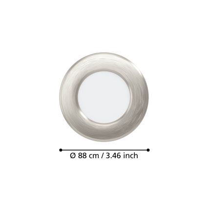 Eglo - SADA 3x LED Podhledové svítidlo LED/3,7W/230V 2700/4000/6500K pr. 8,8 cm matný chrom