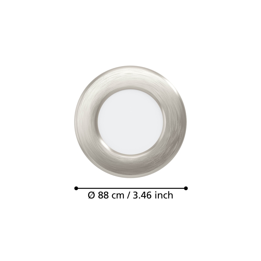 Eglo - SADA 3x LED Podhledové svítidlo LED/3,7W/230V 2700/4000/6500K pr. 8,8 cm matný chrom