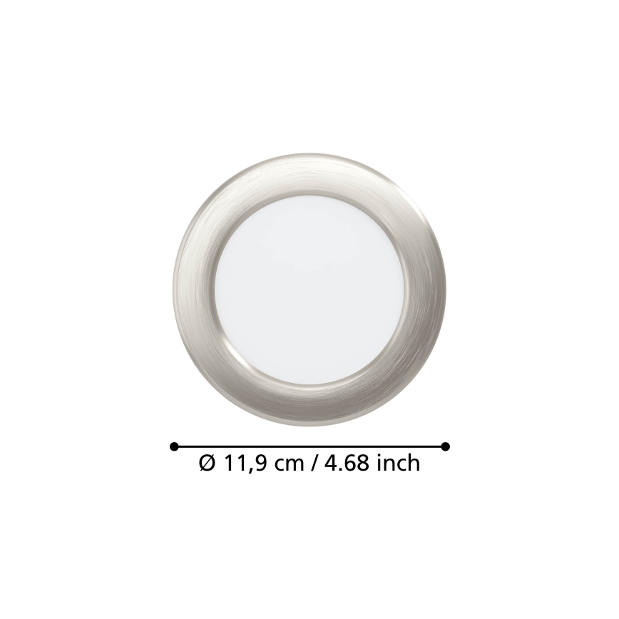Eglo - LED Podhledové svítidlo LED/6,3W/230V 2700/4000/6500K pr. 11,9 cm matný chrom
