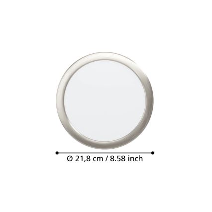 Eglo - LED Podhledové svítidlo LED/18,5W/230V 2700/4000/6500K pr. 21,6 cm matný chrom