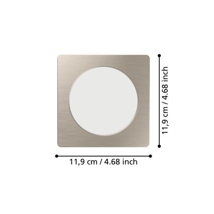 Eglo - LED Podhledové svítidlo LED/6,3W/230V 2700/4000/6500K 11,9x11,9 cm matný chrom