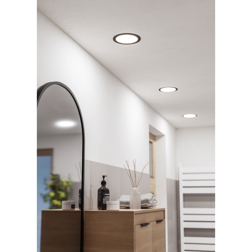 Eglo - LED Koupelnové podhledové svítidlo LED/10,5W/230V 2700/4000/6500K pr. 16,8 cm IP44 černá