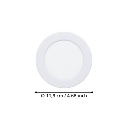 Eglo - LED Koupelnové podhledové svítidlo LED/6,3W/230V 2700/4000/6500K pr. 11,9 cm IP44 bílá