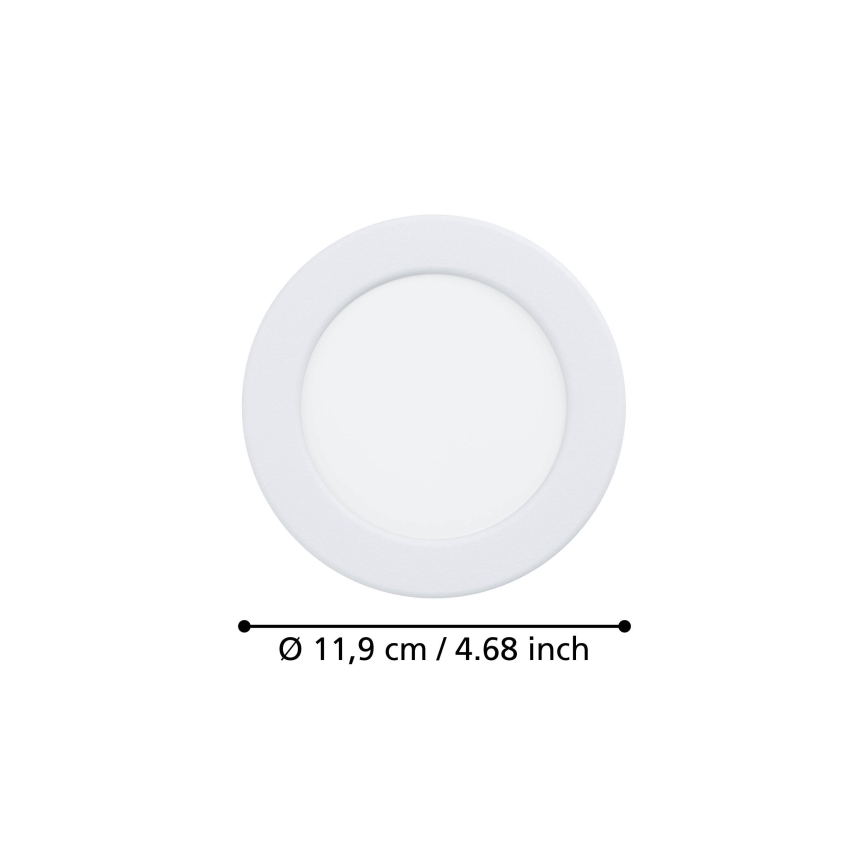 Eglo - LED Koupelnové podhledové svítidlo LED/6,3W/230V 2700/4000/6500K pr. 11,9 cm IP44 bílá