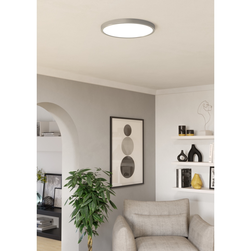 Eglo - LED RGBW Stmívatelné koupelnové stropní svítidlo LED/17,5W/230V 2700-6500K pr. 38,9 cm IP44 matný chrom