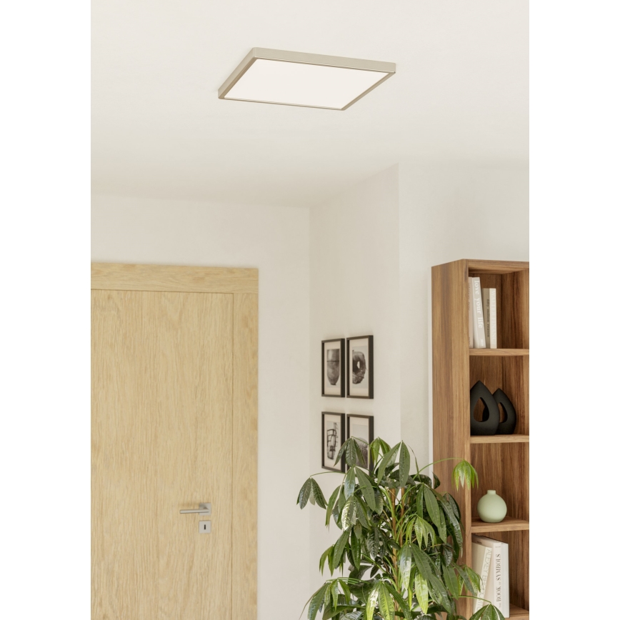 Eglo - LED RGBW Stmívatelné koupelnové stropní svítidlo LED/17,8W/230V 2700-6500K 39x39 cm IP44 matný chrom