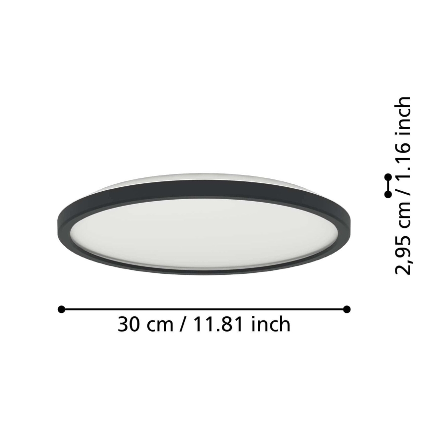 Eglo - LED Koupelnové stropní svítidlo LED/13,9W/230V 2700/4000/6500K pr. 30 cm IP44 černá