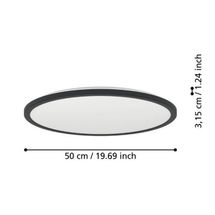 Eglo - LED Koupelnové stropní svítidlo LED/16,8W/230V 2700/4000/6500K pr. 50 cm IP44 černá