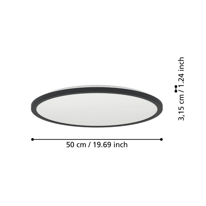 Eglo - LED Koupelnové stropní svítidlo LED/16,8W/230V 2700/4000/6500K pr. 50 cm IP44 černá