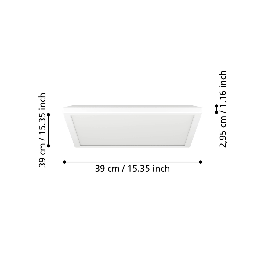 Eglo - LED Koupelnové stropní svítidlo LED/17,6W/230V 2700K/4000K/6500K 39x39 cm IP44 bílá
