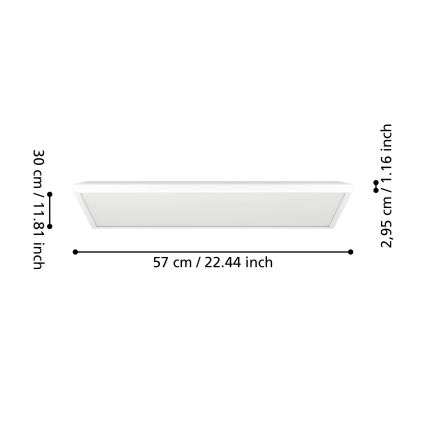 Eglo - LED Koupelnové stropní svítidlo LED/17,2W/230V 2700/4000/6500K 30x57 cm IP44 bílá