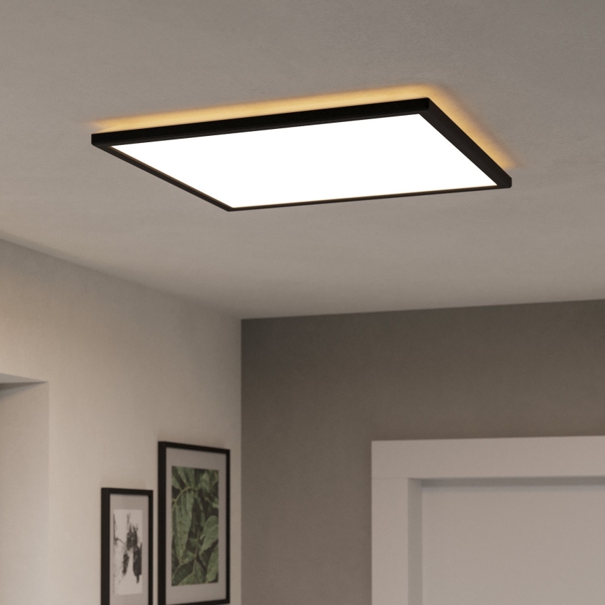 Eglo 901457 - LED Stmívatelné koupelnové stropní svítidlo LED/17W/230V 2700-6500K 50x50 cm IP44 černá + dálkové ovládání