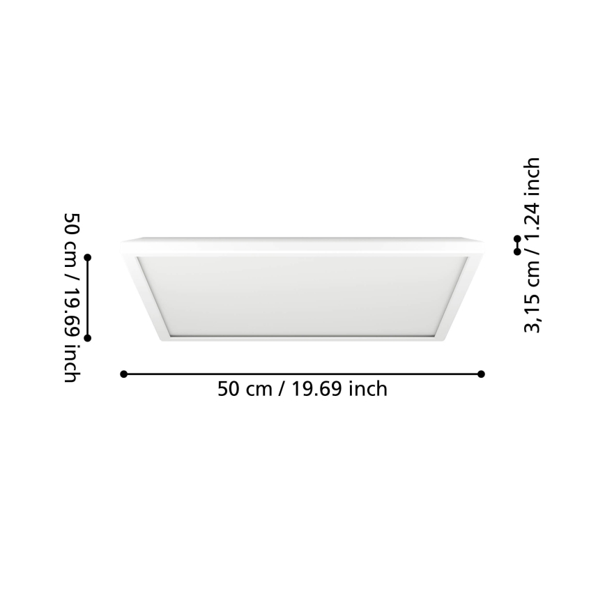 Eglo - LED Stmívatelné koupelnové stropní svítidlo LED/17W/230V 2700-6500K 50x50 cm IP44 bílá + dálkové ovládání