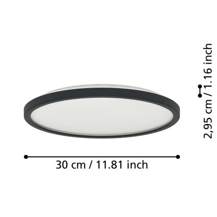 Eglo - LED RGBW Stmívatelné koupelnové stropní svítidlo LED/13,9W/230V 2700-6500K pr. 30 cm IP44 černá ZigBee