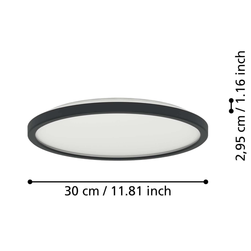 Eglo - LED RGBW Stmívatelné koupelnové stropní svítidlo LED/13,9W/230V 2700-6500K pr. 30 cm IP44 černá ZigBee