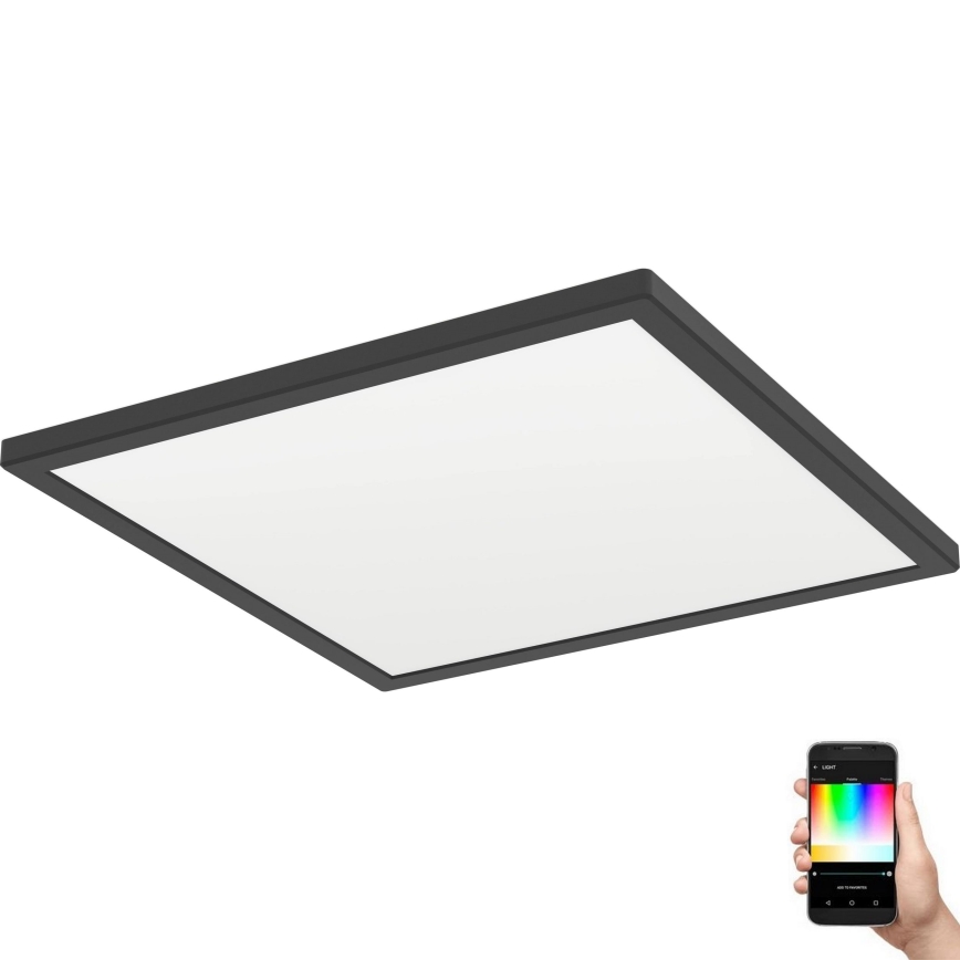 Eglo - LED RGBW Stmívatelné koupelnové stropní svítidlo LED/17,6W/230V 2700-6500K 39x39 cm IP44 černá ZigBee