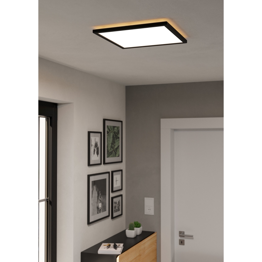 Eglo - LED RGBW Stmívatelné koupelnové stropní svítidlo LED/17,6W/230V 2700-6500K 39x39 cm IP44 černá ZigBee