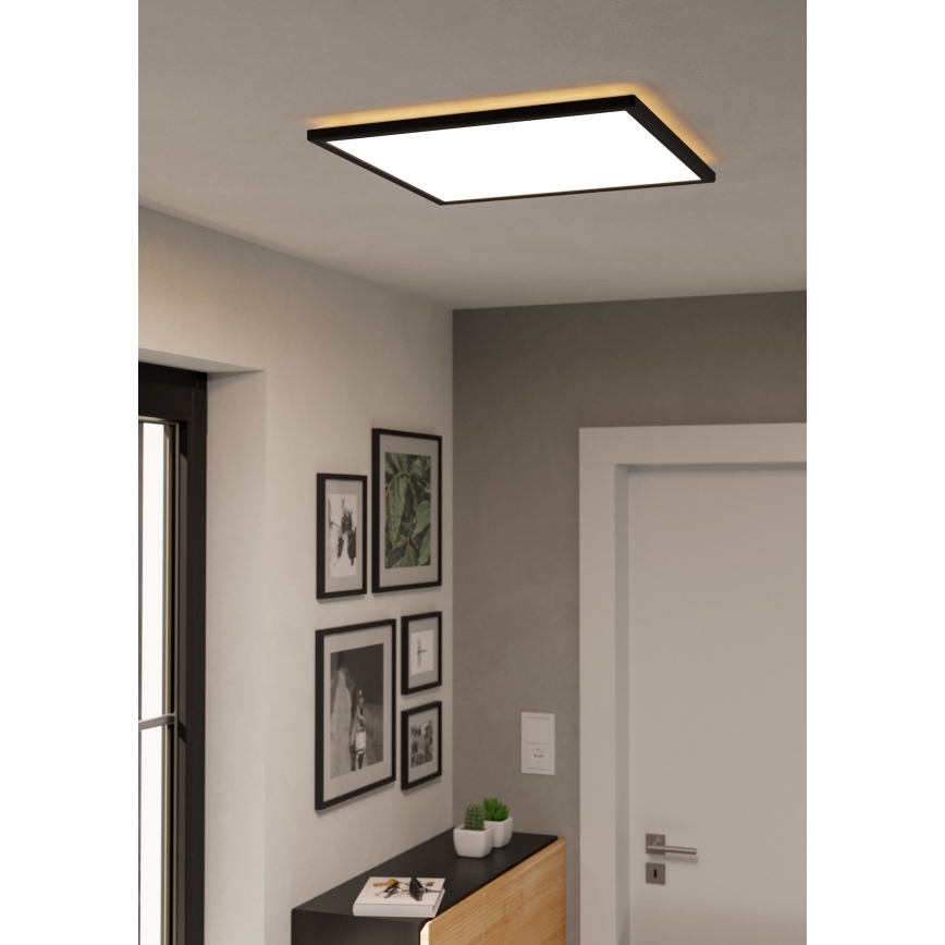 Eglo - LED RGBW Stmívatelné koupelnové stropní svítidlo LED/17W/230V 2700-6500K 50x50cm IP44 černá ZigBee