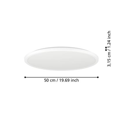 Eglo - LED RGBW Stmívatelné koupelnové stropní svítidlo LED/16,8W/230V 2700-6500K pr. 50 cm IP44 bílá ZigBee