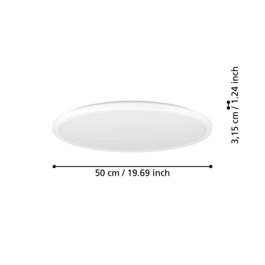 Eglo - LED RGBW Stmívatelné koupelnové stropní svítidlo LED/16,8W/230V 2700-6500K pr. 50 cm IP44 bílá ZigBee