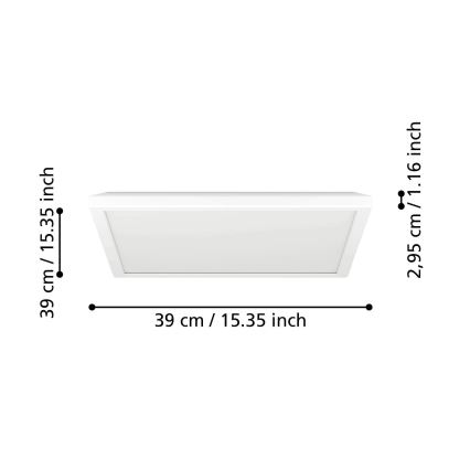 Eglo - LED RGBW Stmívatelné koupelnové stropní svítidlo LED/17,6W/230V 2700-6500K 39x39 cm IP44 bílá ZigBee