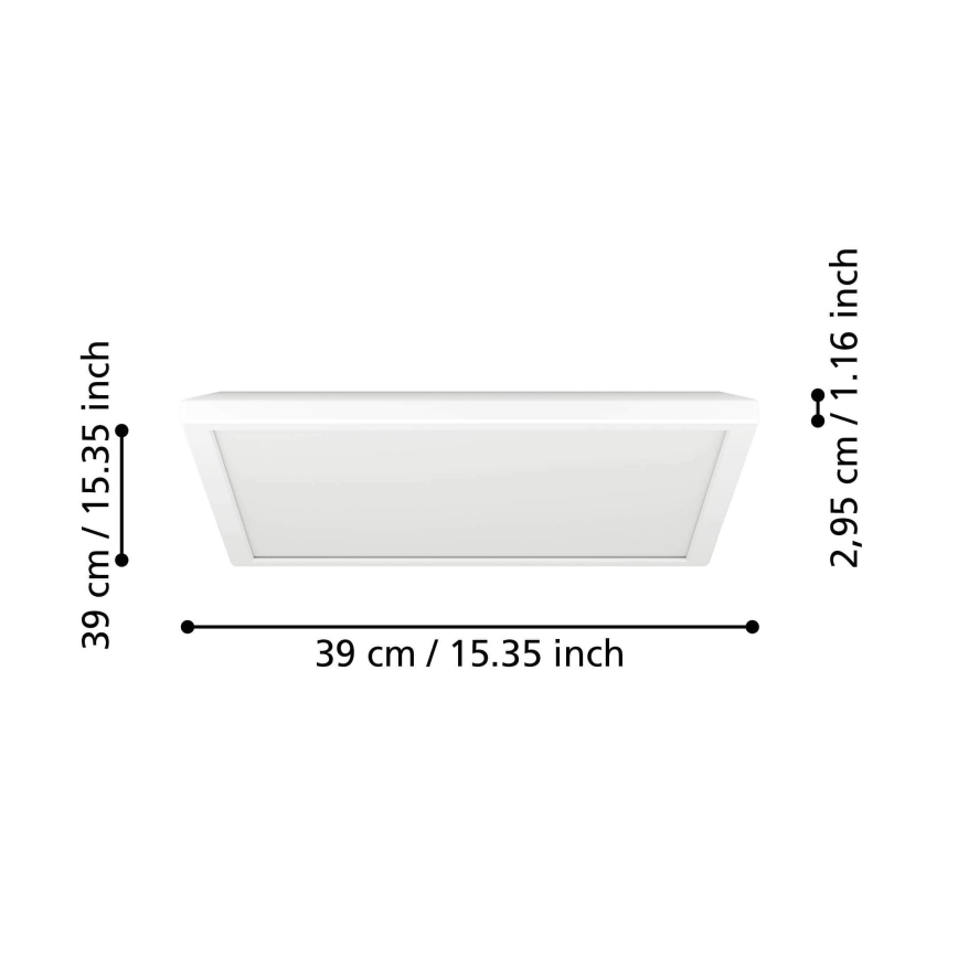 Eglo - LED RGBW Stmívatelné koupelnové stropní svítidlo LED/17,6W/230V 2700-6500K 39x39 cm IP44 bílá ZigBee