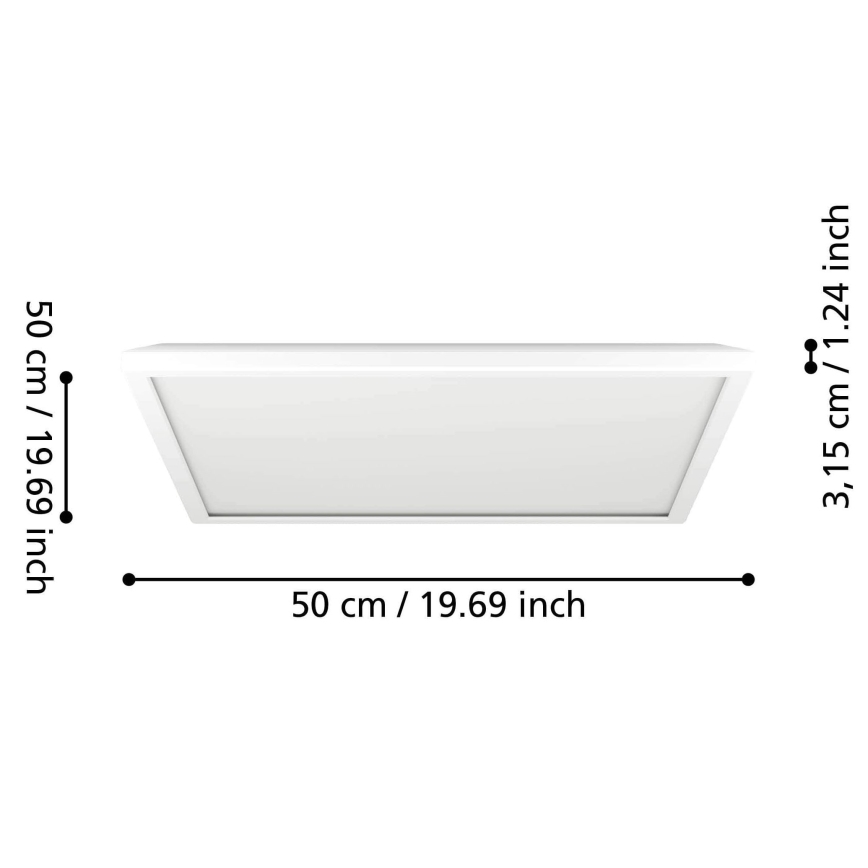 Eglo - LED RGBW Stmívatelné koupelnové stropní svítidlo LED/17W/230V 2700-6500K 50x50 cm IP44 bílá ZigBee