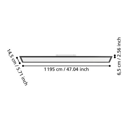 Eglo - LED Přisazený panel LED/28W/230V 2700/4000/6500K 120x15 cm černá